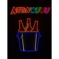 Bira Buz Kovası Dekoratif Neon Led Tablo, Neon Duvar Tabela